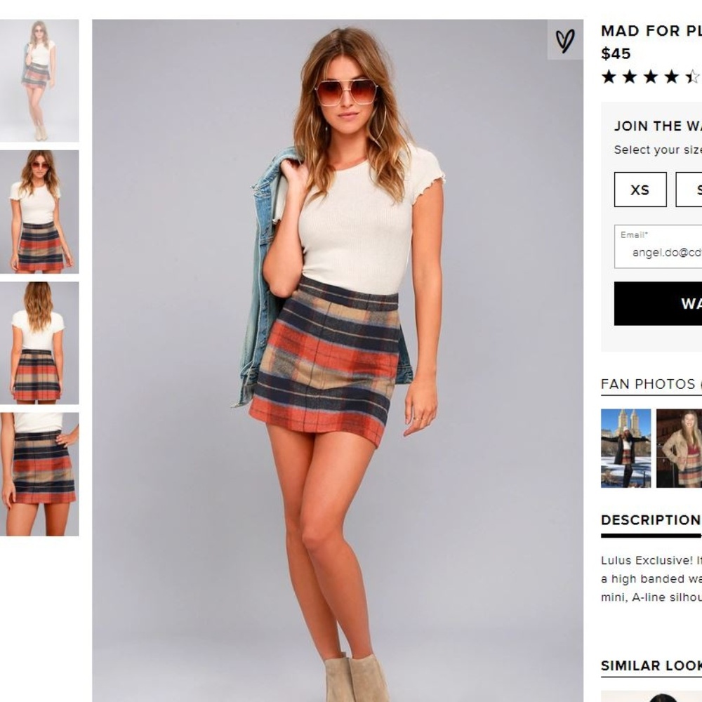 MAD FOR PLAID BEIGE PLAID MINI SKIRT